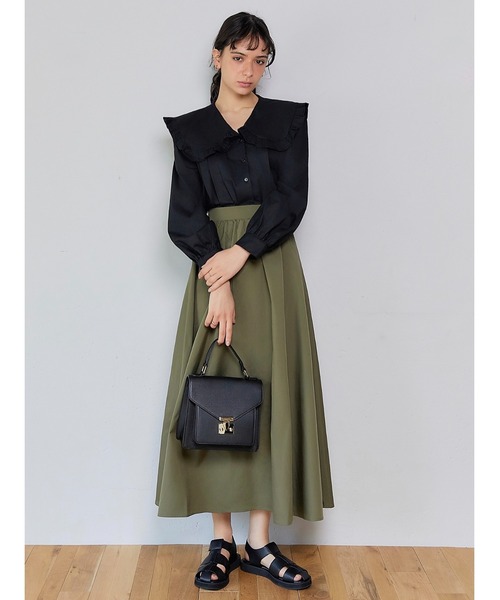 KALENO(カレノ)の「venetian volume skirt(スカート・レディース・カーキ/アイボリー/ブラック・FREE)」の8枚目の写真