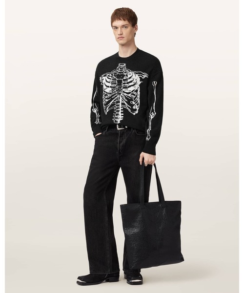 ALLSAINTS(オールセインツ)の「SKELLI CREW NECK WOOL JUMPER | SKELLI クルー ネック ウール ニット・セーター(ニット/セーター・メンズ・ブラック・S/XS)」の9枚目の写真