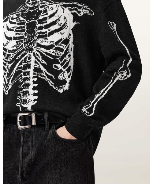 ALLSAINTS(オールセインツ)の「SKELLI CREW NECK WOOL JUMPER | SKELLI クルー ネック ウール ニット・セーター(ニット/セーター・メンズ・ブラック・S/XS)」の5枚目の写真