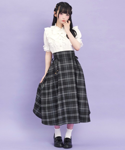Secret Honey(シークレットハニー)の「バッスルミディ丈スカート(スカート・レディース・ブラック/レッド・MEDIUM)」の5枚目の写真