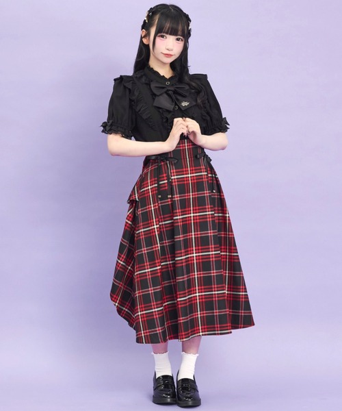 Secret Honey(シークレットハニー)の「バッスルミディ丈スカート(スカート・レディース・ブラック/レッド・MEDIUM)」の12枚目の写真