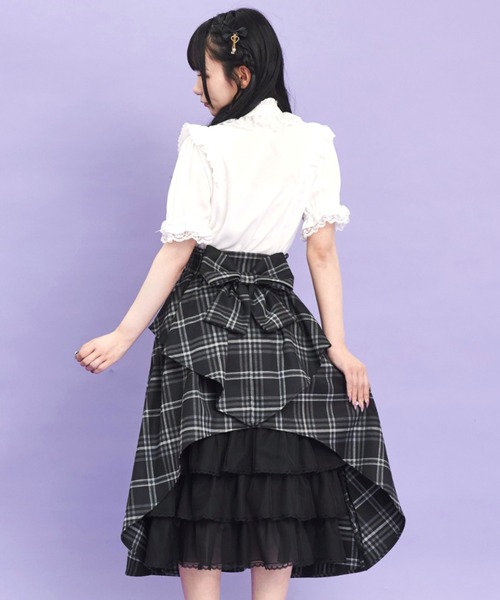 Secret Honey(シークレットハニー)の「バッスルミディ丈スカート(スカート・レディース・ブラック/レッド・MEDIUM)」の6枚目の写真