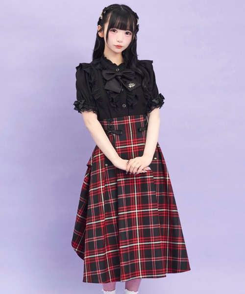 Secret Honey(シークレットハニー)の「バッスルミディ丈スカート(スカート・レディース・ブラック/レッド・MEDIUM)」の3枚目の写真