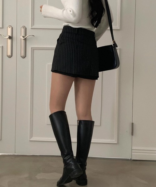 FREE STYLISTS（フリー スタイリスト）の「YUGA_YGMC　Striped shorts（その他パンツ・レディース・グレー/ブラック・M/S）」の7枚目の写真