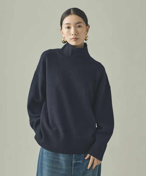 Curensology(カレンソロジー)の「Curensology(カレンソロジー)/ウールカシミヤタートルネックニットプルオーバー(ニット/セーター・レディース・ダークブルー/アイボリー/グレー/ライトピンク・FREE)」の3枚目の写真