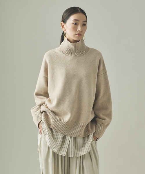 Curensology(カレンソロジー)の「Curensology(カレンソロジー)/ウールカシミヤタートルネックニットプルオーバー(ニット/セーター・レディース・ダークブルー/アイボリー/グレー/ライトピンク・FREE)」の18枚目の写真