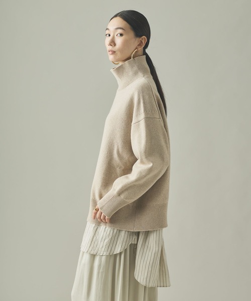 Curensology(カレンソロジー)の「Curensology(カレンソロジー)/ウールカシミヤタートルネックニットプルオーバー(ニット/セーター・レディース・ダークブルー/アイボリー/グレー/ライトピンク・FREE)」の19枚目の写真