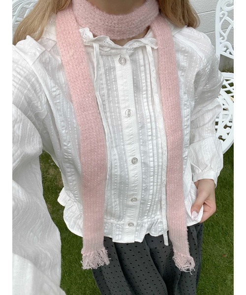 WC（ダブル シー）の「《秋冬新作★》ふわふわマフラーストール（ストール/ショール・レディース・ブラック/ピンク/ホワイト・FREE）」の3枚目の写真