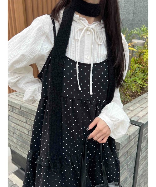 WC（ダブル シー）の「《秋冬新作★》ふわふわマフラーストール（ストール/ショール・レディース・ブラック/ピンク/ホワイト・FREE）」の2枚目の写真