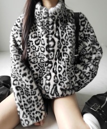 me+em select（ミームセレクト）の「【 ２color 】レオパードジップアップフェイクファーコート ／ leopard zipup  fake fur coat（その他アウター）」