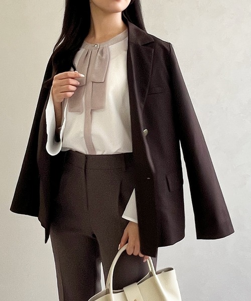 MISCH MASCH（ミッシュマッシュ）の「一部店舗限定 ボウタイブラウス（シャツ/ブラウス・レディース・ブラック×ホワイト/ホワイト/ネイビー・ﾌﾘ-）」の4枚目の写真