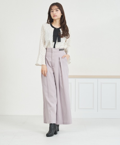 MISCH MASCH（ミッシュマッシュ）の「一部店舗限定 ボウタイブラウス（シャツ/ブラウス・レディース・ブラック×ホワイト/ホワイト/ネイビー・ﾌﾘ-）」の13枚目の写真