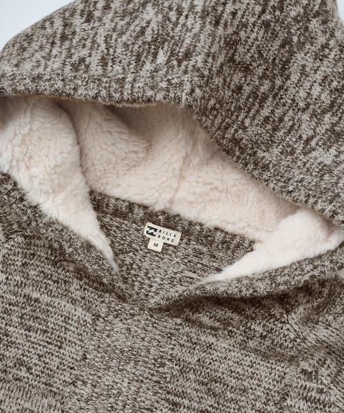 BILLABONG（ビラボン）の「BILLABONG レディース RAGLAN KNIT HOODIE セーター 【2025年秋冬モデル】 @autumn/ビラボンセットアップ対応フードボアプルオーバーニットパーカー・フーディー（ニット/セーター・レディース・アイボリー/スミクロ・MEDIUM/LARGE）」の8枚目の写真