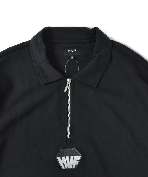 HUF(ハフ)の「【C-HUF】【HUF/ハフ】BIG BLOCK 1/4 ZIP PULLOVER FRENCH TERRY SWEAT SHIRTS FL00236(スウェット・メンズ・グリーン系その他/ブラック・SMALL/MEDIUM/LARGE/X-LARGE/XX-LARGE)」の6枚目の写真