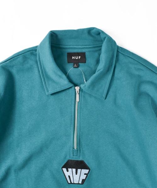 HUF(ハフ)の「【C-HUF】【HUF/ハフ】BIG BLOCK 1/4 ZIP PULLOVER FRENCH TERRY SWEAT SHIRTS FL00236(スウェット・メンズ・グリーン系その他/ブラック・SMALL/MEDIUM/LARGE/X-LARGE/XX-LARGE)」の11枚目の写真