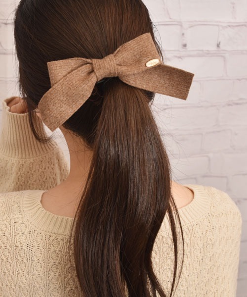 TONE SELECT GOODS(トーンセレクトグッズ)の「【float】ニット リボン ヘアゴム(ヘアゴム・レディース・アイボリー/ブラウン/チャコール・FREE)」の19枚目の写真