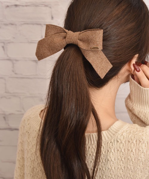 TONE SELECT GOODS(トーンセレクトグッズ)の「【float】ニット リボン ヘアゴム(ヘアゴム・レディース・アイボリー/ブラウン/チャコール・FREE)」の20枚目の写真