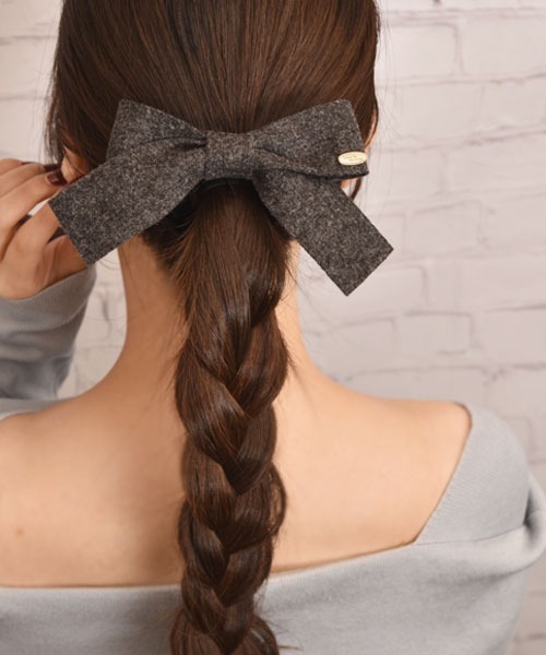 TONE SELECT GOODS(トーンセレクトグッズ)の「【float】ニット リボン ヘアゴム(ヘアゴム・レディース・アイボリー/ブラウン/チャコール・FREE)」の12枚目の写真