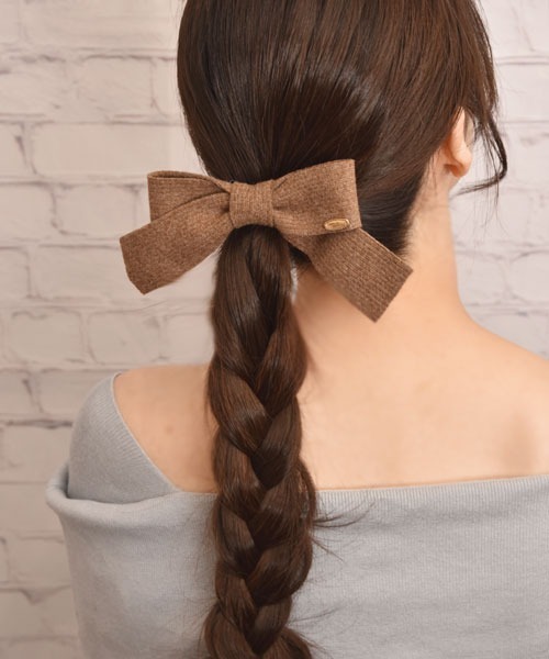 TONE SELECT GOODS(トーンセレクトグッズ)の「【float】ニット リボン ヘアゴム(ヘアゴム・レディース・アイボリー/ブラウン/チャコール・FREE)」の16枚目の写真