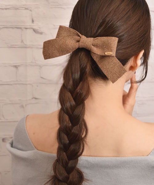 TONE SELECT GOODS(トーンセレクトグッズ)の「【float】ニット リボン ヘアゴム(ヘアゴム・レディース・アイボリー/ブラウン/チャコール・FREE)」の18枚目の写真