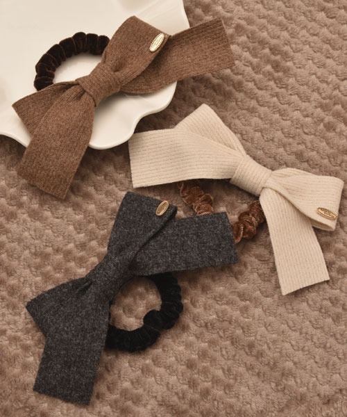 TONE SELECT GOODS(トーンセレクトグッズ)の「【float】ニット リボン ヘアゴム(ヘアゴム・レディース・アイボリー/ブラウン/チャコール・FREE)」の21枚目の写真