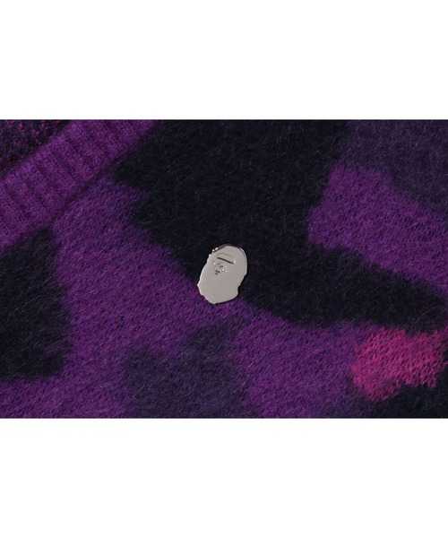 A BATHING APE（アベイシングエイプ）の「COLOR CAMO MOHAIR KNIT CARDIGAN（ニット/セーター・メンズ・パープル/ブラック・LARGE/MEDIUM/SMALL/X-LARGE）」の6枚目の写真