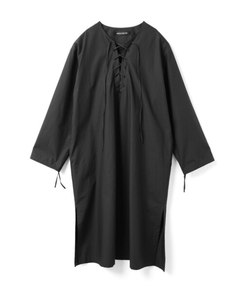 mizuiroind(ミズイロインド)の「mizuiro ind レースアップワンピース(ワンピース・レディース・オフホワイト/ネイビー/ブラック・FREE)」の2枚目の写真