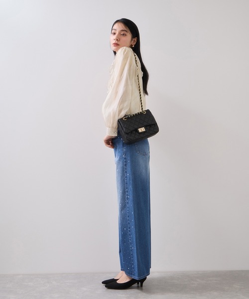 VIS(ビス)の「フロントフリルシアーチェックブラウス/イージーケア(シャツ/ブラウス・レディース・ブラック系その他/ベージュ系その他・FREE)」の9枚目の写真