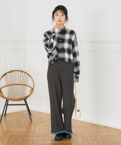 FREAK'S STORE(フリークスストア)の「配色 裾フリル ニット イージーパンツ/ニットパンツ(その他パンツ・レディース・ベージュ/チャコールグレー/ブルーグリーン/グレー・フリ-)」の17枚目の写真
