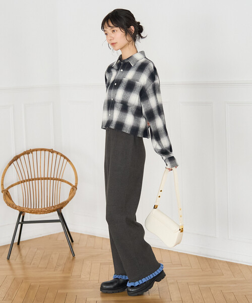 FREAK'S STORE(フリークスストア)の「配色 裾フリル ニット イージーパンツ/ニットパンツ(その他パンツ・レディース・ベージュ/チャコールグレー/ブルーグリーン/グレー・フリ-)」の18枚目の写真