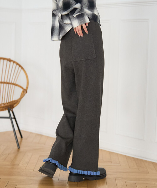 FREAK'S STORE(フリークスストア)の「配色 裾フリル ニット イージーパンツ/ニットパンツ(その他パンツ・レディース・ベージュ/チャコールグレー/ブルーグリーン/グレー・フリ-)」の19枚目の写真