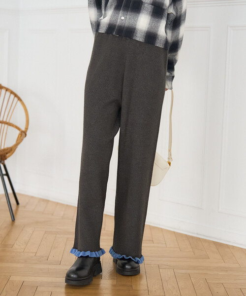 FREAK'S STORE(フリークスストア)の「配色 裾フリル ニット イージーパンツ/ニットパンツ(その他パンツ・レディース・ベージュ/チャコールグレー/ブルーグリーン/グレー・フリ-)」の21枚目の写真