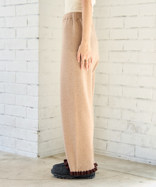 FREAK'S STORE(フリークスストア)の「配色 裾フリル ニット イージーパンツ/ニットパンツ(その他パンツ・レディース・ベージュ/チャコールグレー/ブルーグリーン/グレー・フリ-)」の6枚目の写真