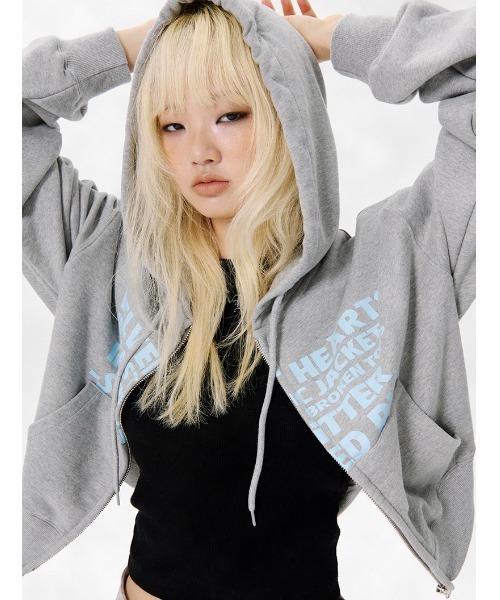 A'GEM/9 × .kom 『runningHIGH/ランニングハイ』 LETTERING CROP ZIP