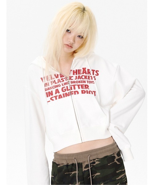 A'GEM/9 × .kom 『runningHIGH/ランニングハイ』 LETTERING CROP ZIP