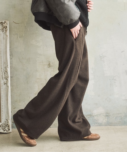 CASPER JOHN(キャスパージョン)の「Melton tuck pants/メルトンタックパンツ(その他パンツ・メンズ・ブラック/グレー/ブラウン・SMALL/X-SMALL/LARGE/MEDIUM)」の7枚目の写真