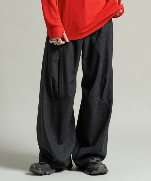 CASPER JOHN(キャスパージョン)の「Melton tuck pants/メルトンタックパンツ(その他パンツ・メンズ・ブラック/グレー/ブラウン・SMALL/X-SMALL/LARGE/MEDIUM)」の15枚目の写真