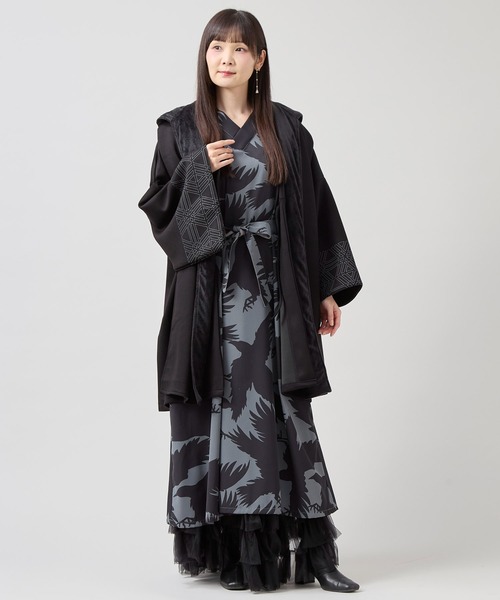 カヤ（カヤ）の「【カヤ】組子文様メンズニット羽織（カーディガン/ボレロ・メンズ・ブラウン/スミクロ/ネイビー・FREE）」の7枚目の写真