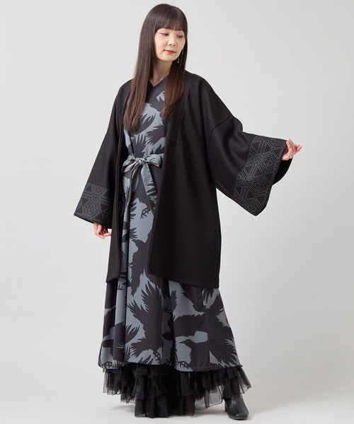 カヤ（カヤ）の「【カヤ】組子文様メンズニット羽織（カーディガン/ボレロ・メンズ・ブラウン/スミクロ/ネイビー・FREE）」の15枚目の写真