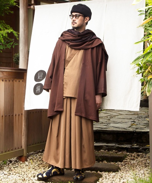 カヤ（カヤ）の「【カヤ】組子文様メンズニット羽織（カーディガン/ボレロ・メンズ・ブラウン/スミクロ/ネイビー・FREE）」の19枚目の写真