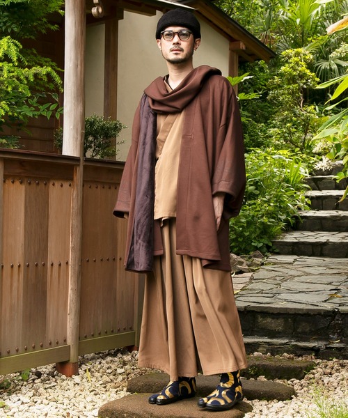 カヤ（カヤ）の「【カヤ】組子文様メンズニット羽織（カーディガン/ボレロ・メンズ・ブラウン/スミクロ/ネイビー・FREE）」の21枚目の写真