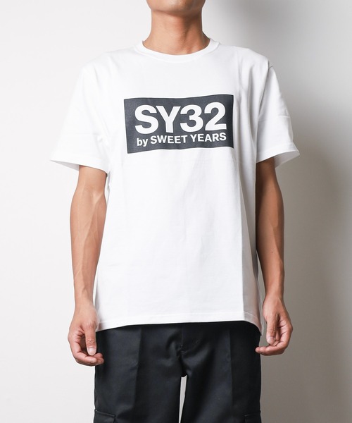 SY32 by SWEET YEARS（エスワイサーティトゥバイスィートイヤーズ）の「【RES】【SY32 by SWEET YEARS】BOXロゴT（Tシャツ/カットソー・メンズ・ホワイト/ホワイト系その他/ブラック/ブラック系その他2・MEDIUM/SMALL）」の2枚目の写真