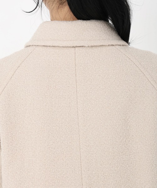 STRAWBERRY-FIELDS（ストロベリーフィールズ）の「ループヤーンラメファンシー_ダブル釦ロングコート（ステンカラーコート・レディース・ブラック/ベージュ・2）」の10枚目の写真
