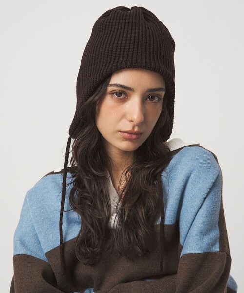 green label relaxing（グリーンレーベルリラクシング）の「【別注】＜INFIELDER DESIGN＞ビーニー / ニットキャップ（ニットキャップ/ビーニー・レディース・グレー系/ダークブラウン/コバルトブルー・FREE）」の2枚目の写真