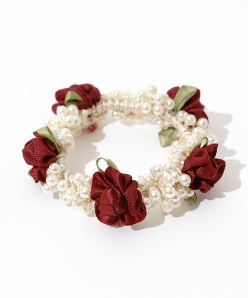 flower（フラワー）の「パーリーローズゴム（ヘアゴム・レディース・レッド/アイボリー・FREE）」の16枚目の写真