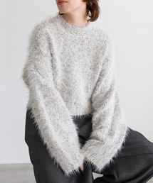 ミックスシャギーショートニット