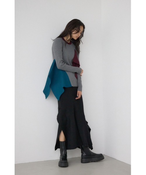 AZUL by moussy（アズールバイマウジー）の「【PLUS】パネルマーメイドスカート（スカート・レディース・ブラック/グレー系その他/ブラック系その他・SMALL/MEDIUM）」の4枚目の写真