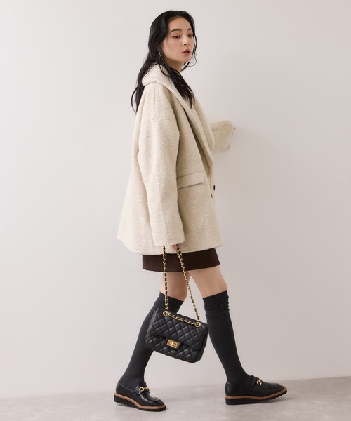 VIS（ビス）の「【WEB限定】カールシャギージャコット（ピーコート・レディース・グレー系その他/ダークブラウン/キナリ・FREE）」の9枚目の写真