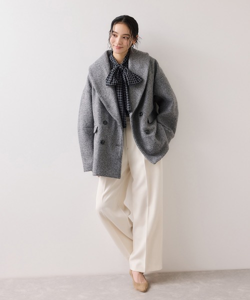 VIS（ビス）の「【WEB限定】カールシャギージャコット（ピーコート・レディース・グレー系その他/ダークブラウン/キナリ・FREE）」の14枚目の写真