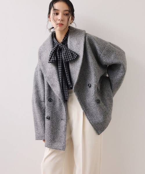 VIS（ビス）の「【WEB限定】カールシャギージャコット（ピーコート・レディース・グレー系その他/ダークブラウン/キナリ・FREE）」の10枚目の写真